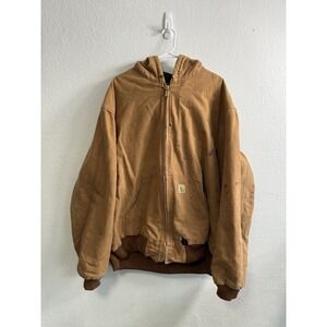 Carhartt J140-M Made IN USA Duck Active Jacket Size 2XL Brown Mens